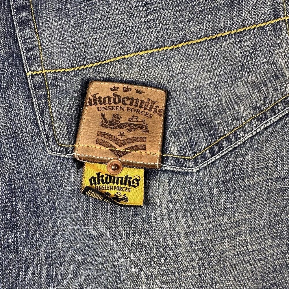 Akademiks Baggy Wide Leg Blue Hip-Hop Jeans Men’s Size 40 x 33 - Picture 7 of 7